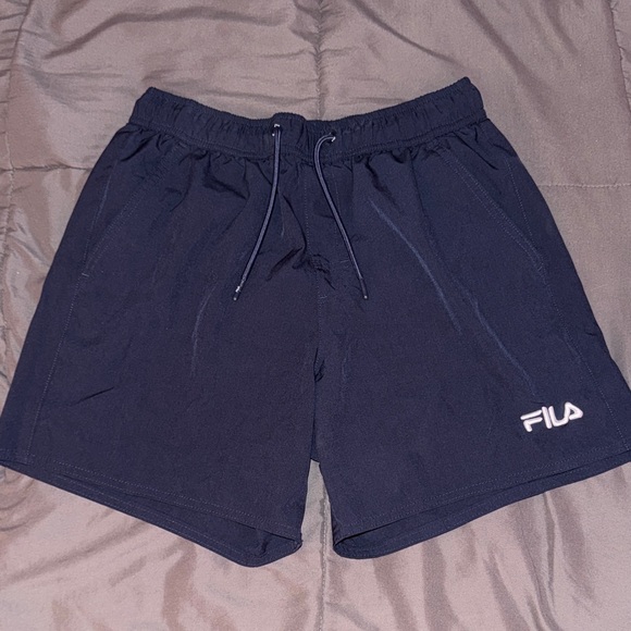 Fila Men's Navy Swim Trunks - Picture 1 of 5